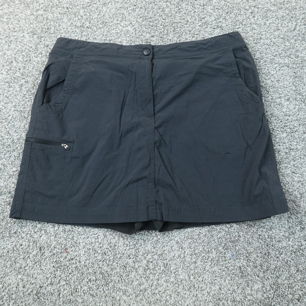 LL Bean Skort Womens 16 Black Water Repellent Comfort Trail Stretch Outdoor Hike